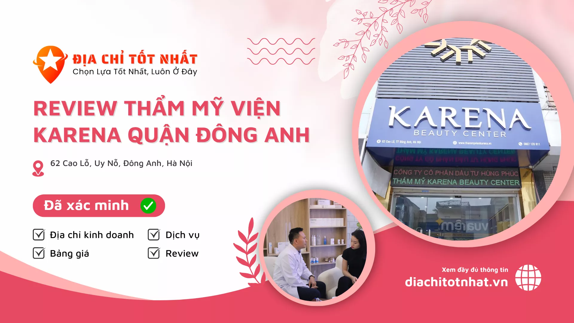 review Thẩm mỹ viện Karena quận Đông Anh